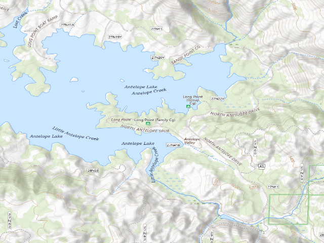 USGS topographic map of Long Point Group Campground