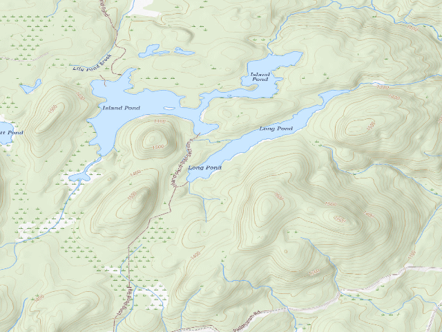 USGS topographic map of Long Pond Primitive Campsite 2 (Lake George Wild Forest)