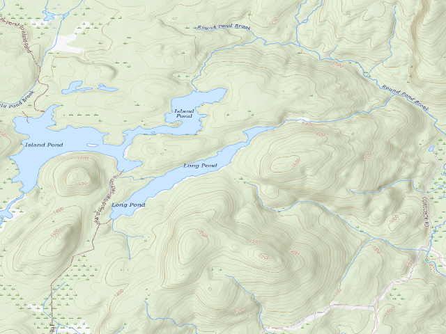 USGS topographic map of Long Pond Primitive Campsite 3 (Lake George Wild Forest)