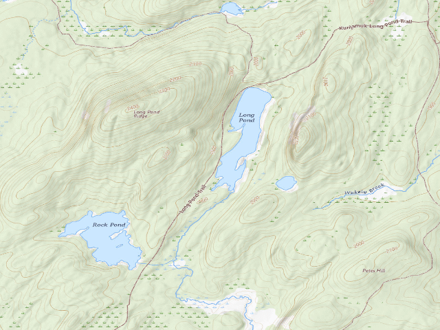 USGS topographic map of Long Pond Site 1 (Siamese Ponds Wilderness)