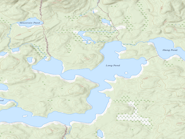 USGS topographic map of Long Pond Site 10 (Saint Regis Canoe Area)