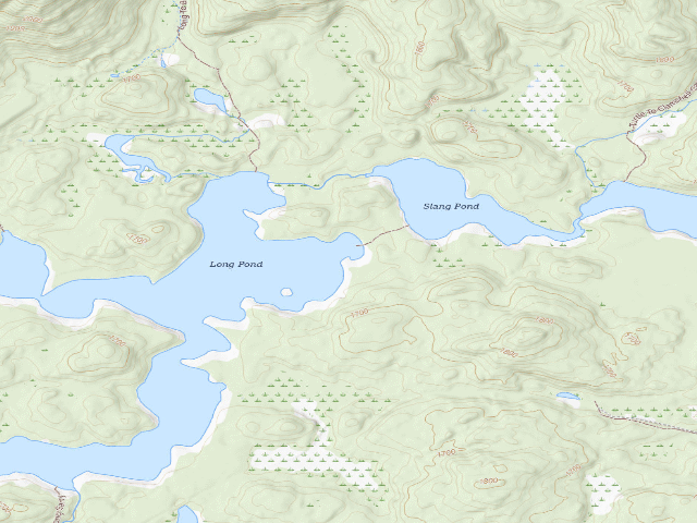 USGS topographic map of Long Pond Site 12 (Saint Regis Canoe Area)
