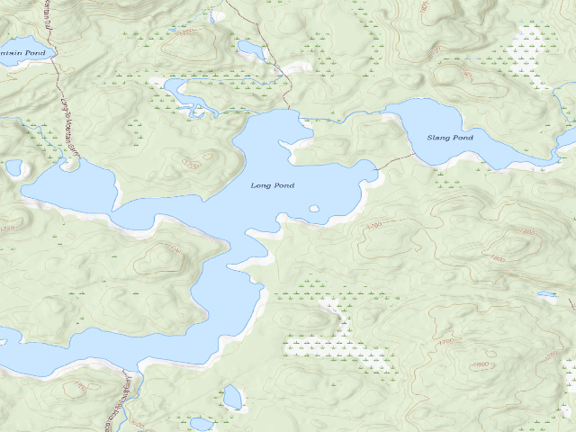USGS topographic map of Long Pond Site 13 (Saint Regis Canoe Area)