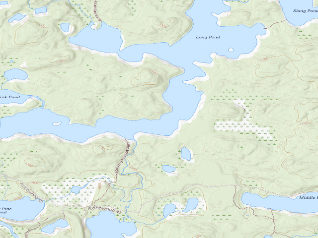 USGS topographic map of Long Pond Site 3 (Saint Regis Canoe Area)