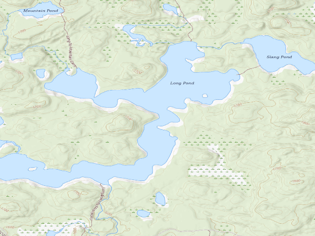 USGS topographic map of Long Pond Site 5 (Saint Regis Canoe Area)
