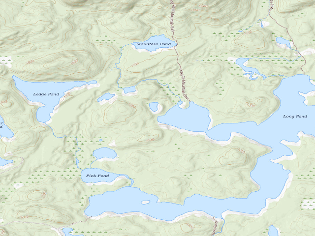 USGS topographic map of Long Pond Site 8 (Saint Regis Canoe Area)