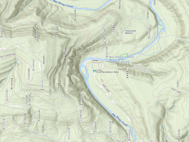 USGS topographic map of Long Pool Recreation Area