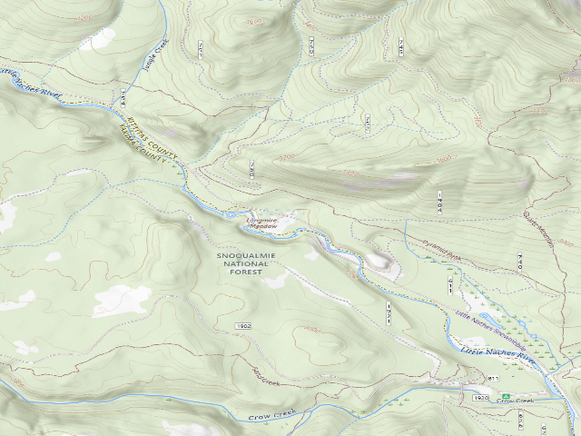 USGS topographic map of Longmire Meadow