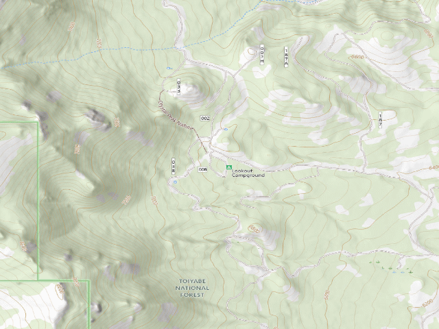 USGS topographic map of Lookout Campground