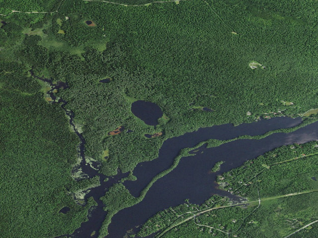 Aerial image of Loon Lake Campsite (Debar Mountain Wild Forest)