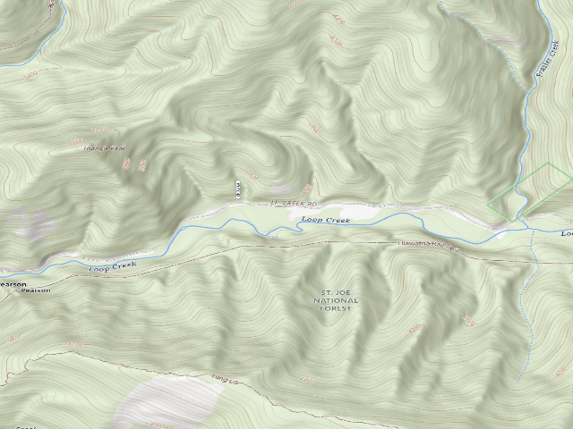 USGS topographic map of Loop Creek