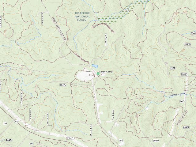 USGS topographic map of Loran Camp