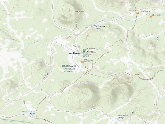 USGS topographic map of Los Burros #1
