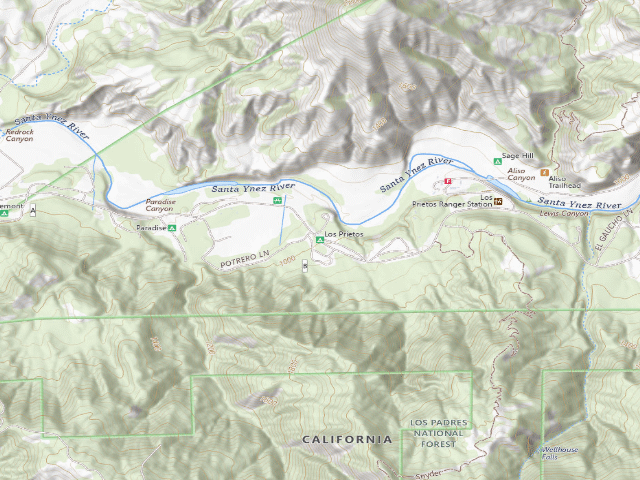 USGS topographic map of Los Prietos