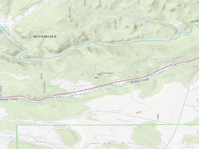 USGS topographic map of Lost Cabin