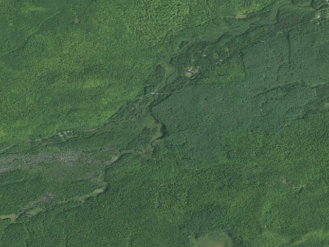 Aerial image of Lost Channel Campsite [DEC #15669] (Chazy Highlands Wild Forest)