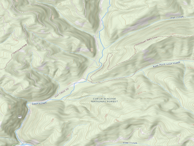 USGS topographic map of Lost Creek