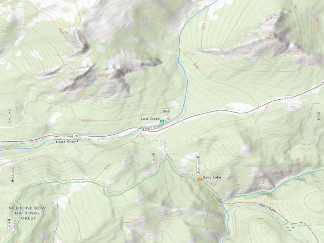 USGS topographic map of Lost Creek