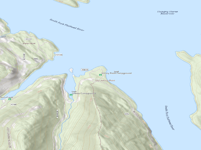 USGS topographic map of Lost Johnny Point Campground