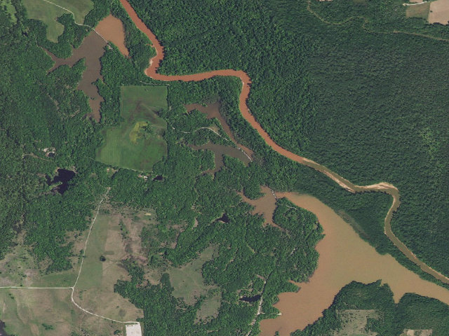 Aerial image of Lost Lake Camp (Tishomingo WMU)