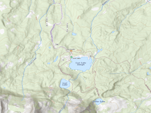 USGS topographic map of Lost Lake Campground
