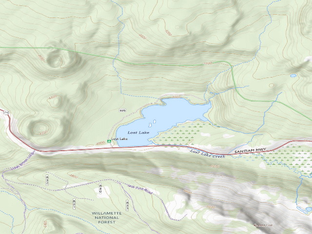 USGS topographic map of Lost Lake Campground