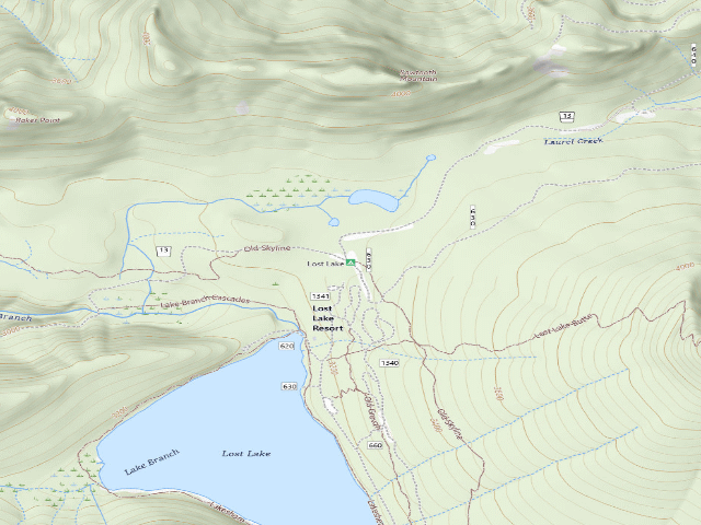 USGS topographic map of Lost Lake