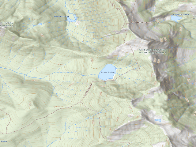 USGS topographic map of Lost Lake
