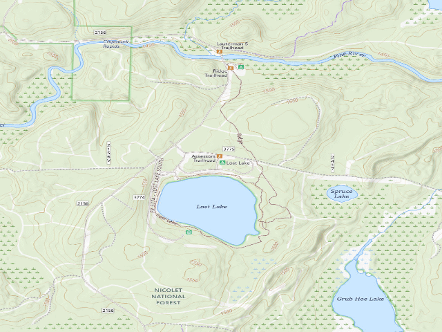 USGS topographic map of Lost Lake