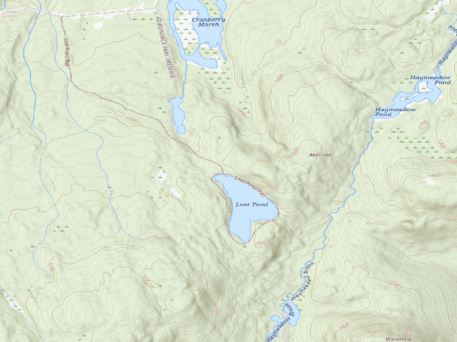 USGS topographic map of LOST POND PRIMITIVE TENT SITE 1 (Pharaoh Lake Wilderness)