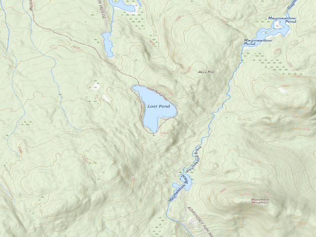 USGS topographic map of LOST POND PRIMITIVE TENT SITE 3 (Pharaoh Lake Wilderness)