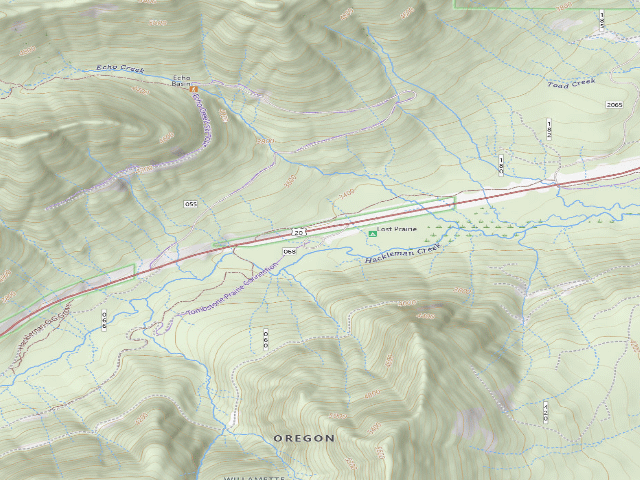 USGS topographic map of Lost Prairie Group Campground