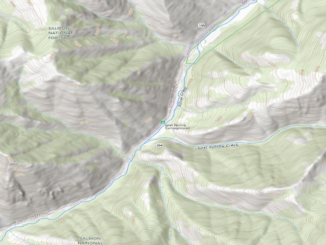 USGS topographic map of Lost Spring Campground