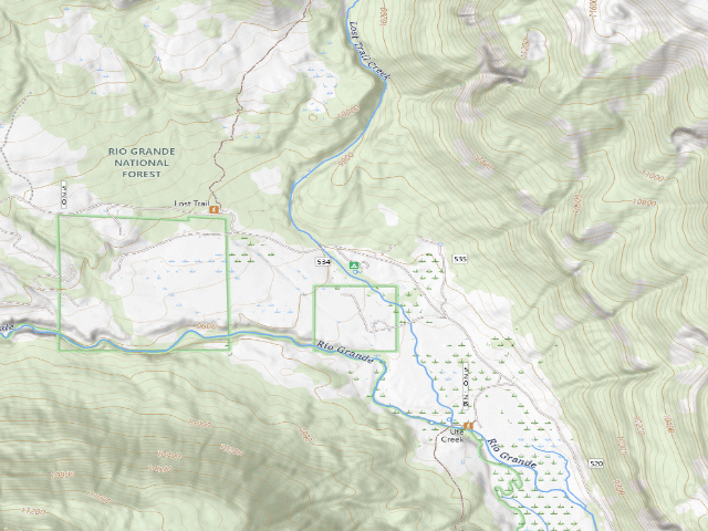USGS topographic map of Lost Trail