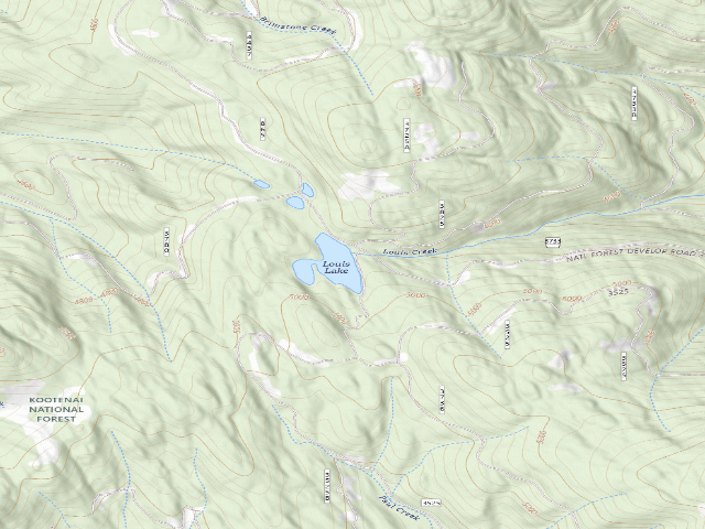 USGS topographic map of Louis Lake Site 2