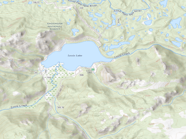 USGS topographic map of Louis Lake