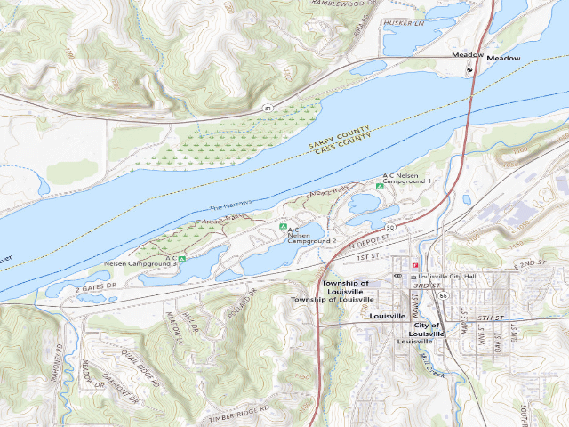 USGS topographic map of Louisville SRA