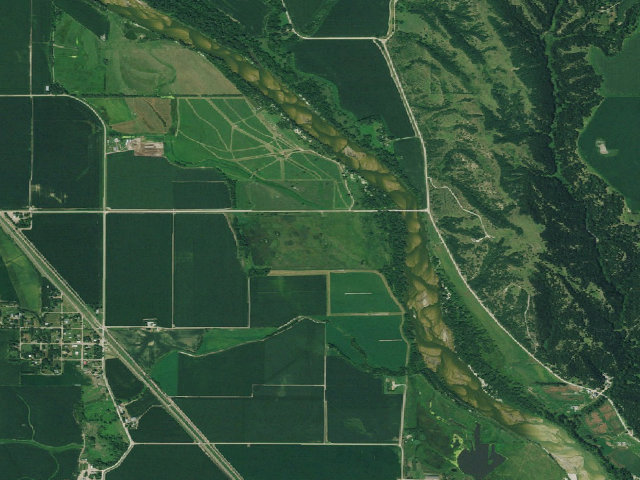 Aerial image of Loup Bottoms WMA