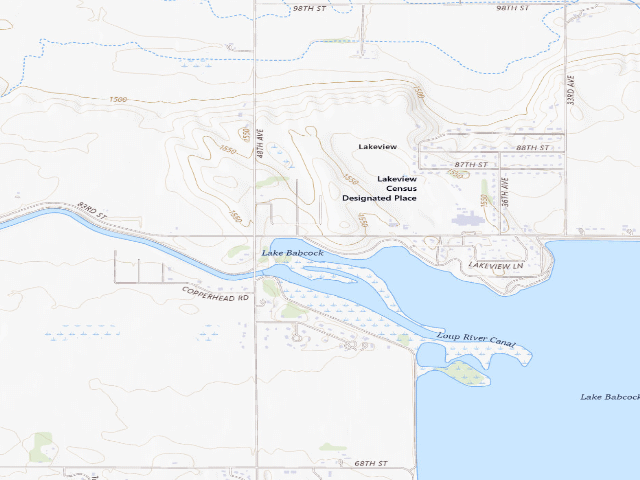USGS topographic map of Loup Park / Lake Babcock