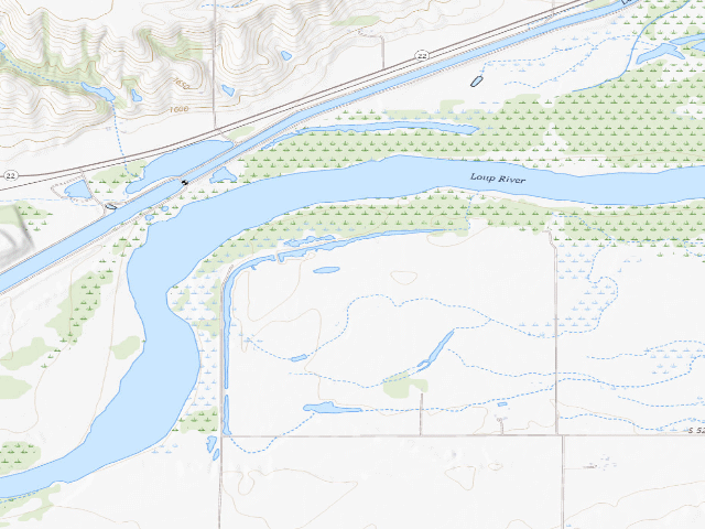 USGS topographic map of Loup River Public Power District WMA