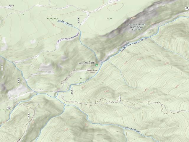 USGS topographic map of Lower Bakeoven Dispersed Camping Area