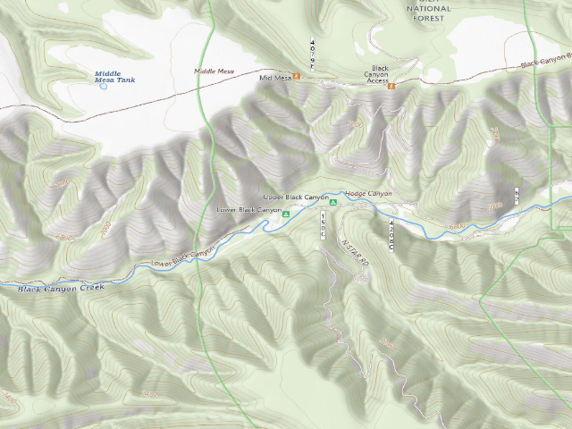 USGS topographic map of Lower Black Canyon