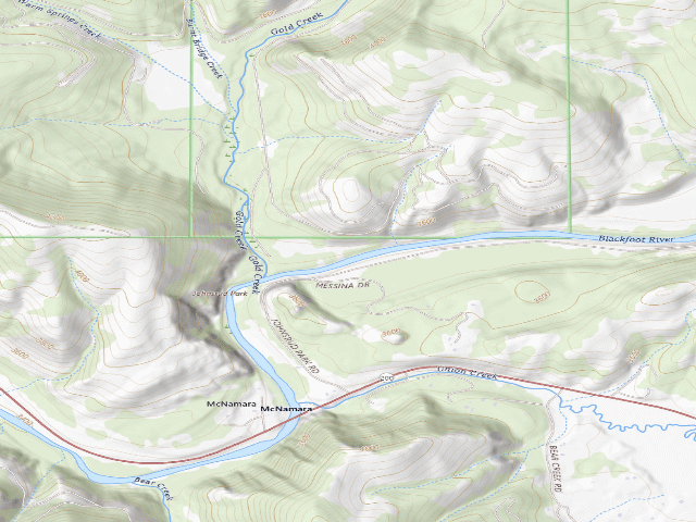 USGS topographic map of Lower Blackfoot River Corridor