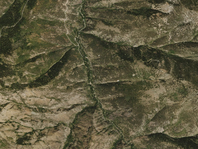 Aerial image of Lower Bluster Campground