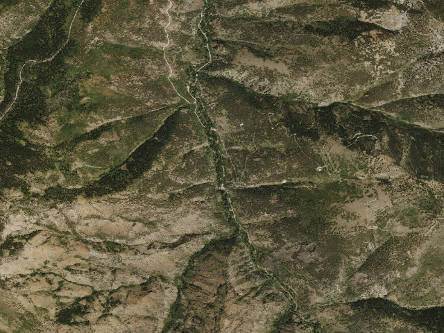 Aerial image of Lower Bluster Campground