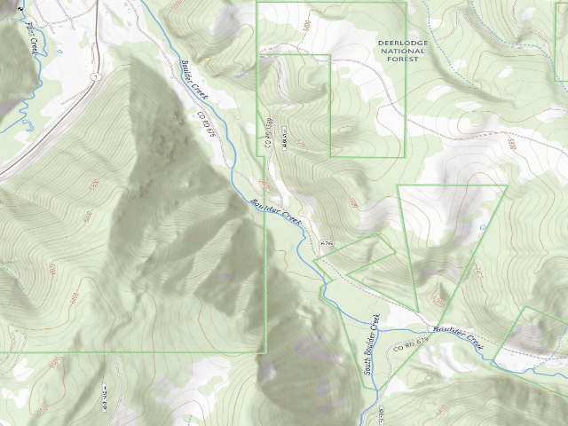 USGS topographic map of Lower Boulder Creek-001B