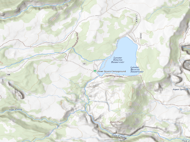 USGS topographic map of Lower Bowns Campground