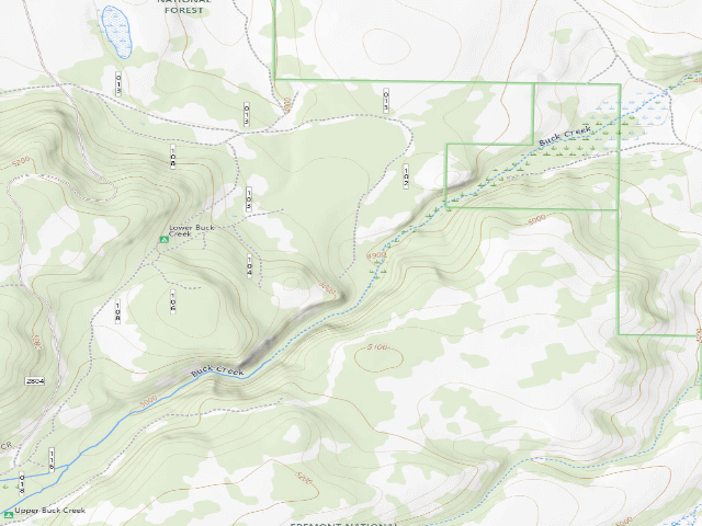 USGS topographic map of Lower Buck Creek Forest Camp