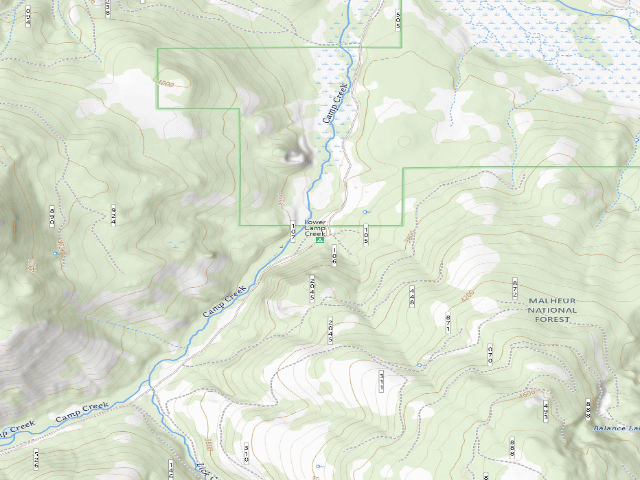 USGS topographic map of Lower Camp Creek