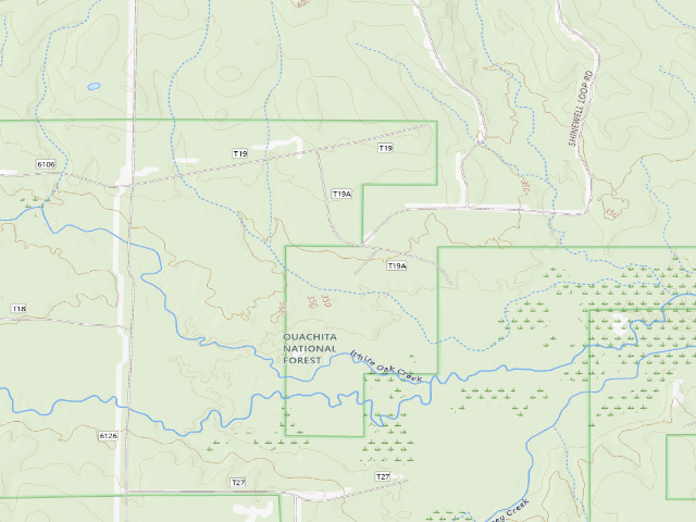 USGS topographic map of Lower Caney Camp Spot (Herron Family WMA)